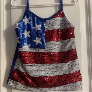Sequin American Flag Tank Top & Short Set